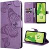Protective Case - BOOLING - for Samsung Galaxy A13 5G - Leather Effect - Butterfly - Purple
