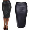 New Fashion Sexy OL Women Faux Leather High Waist Knee Length Lady Pencil Skirt Pretty Bag