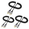 HDMI-совместимый 4K Спиральный кабель, HDMI-совместимый высокоскоростной кабель версии 2.0, Адаптер «папа-папа» Пружинный спиральный шнур