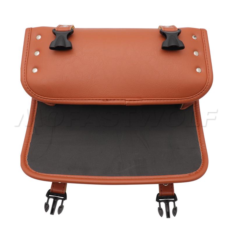 Retro Motorcycle Front Fork Handlebar Bag Tool Side Pack Carry Motorcyclists Leather Roomy Waterproof Motor Tail Bags Luggage