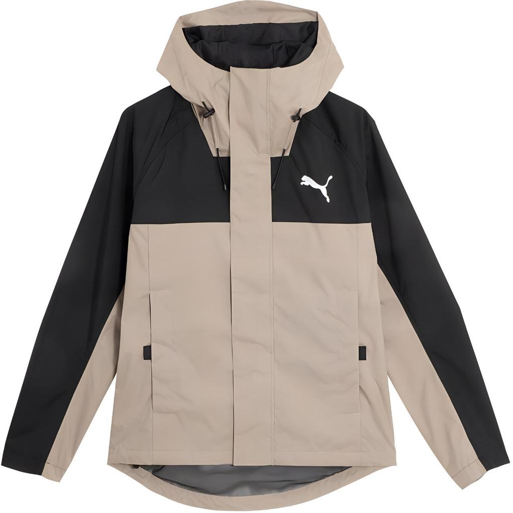 Puma Мужская бежево-черная ветровка с капюшоном, блочная, водонепроницаемая, для активного отдыха, повседневная верхняя одежда 683477-07