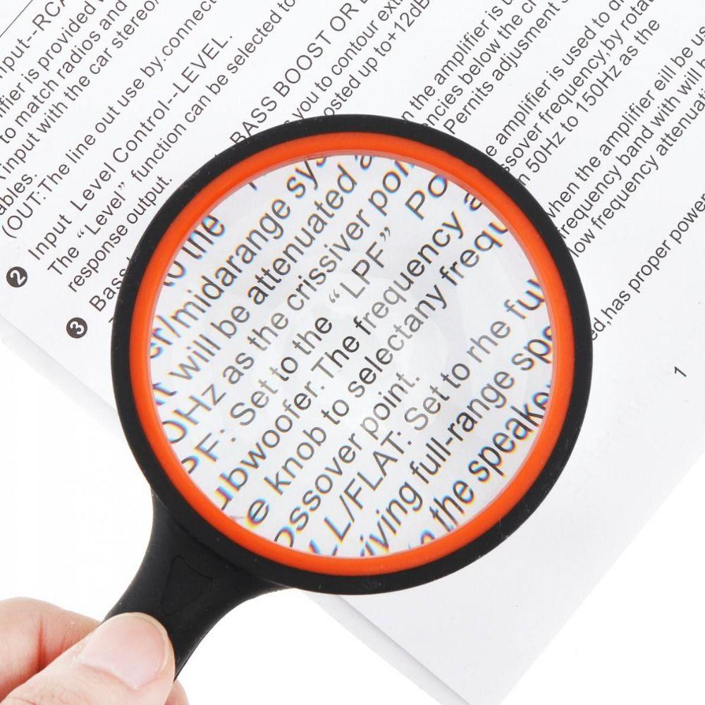 Portable Rubber Handle 10X Magnifying Glass Optical Magnifier Eye Loupe Glass Handheld Magnifier