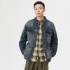 Spring American Retro Casual Jacket Men'S Casual Wash Lapel Double Pocket Large Size Top Jacket
