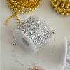 5M/10M Christmas Tree Pearl String Imitation Pearl Beads Chain Metallic Gold Bead Wire Trim for DIY Garland Wedding Party Decor