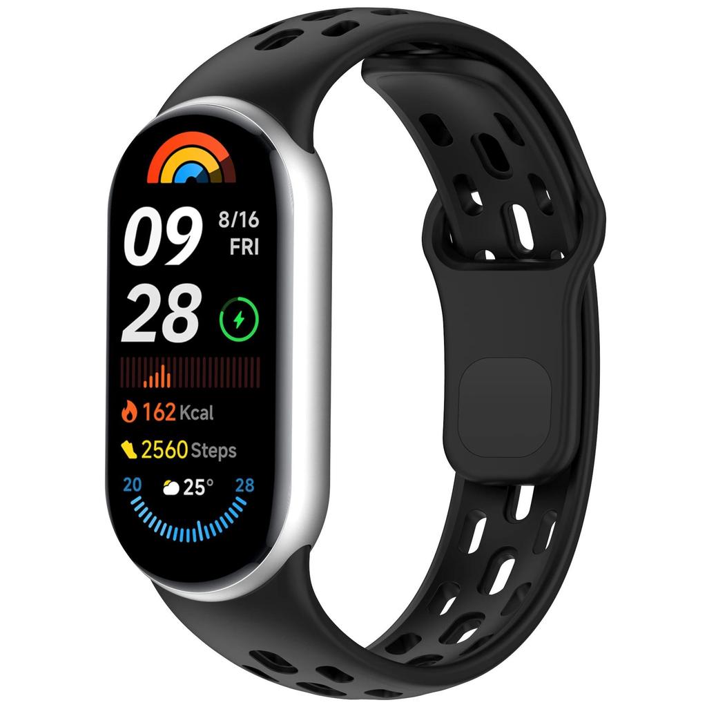 Силиконовый ремешок для Xiaomi Mi Band 10 Аксессуары Спортивный дышащий Браслет Наручный ремешок pulseira correa для Xiaomi Mi band 9 8