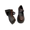 Shallow Single Shoes Women's Platform Autumn New Black British Retro College Style Thick Heel Mary Jane Small Leather Shoes