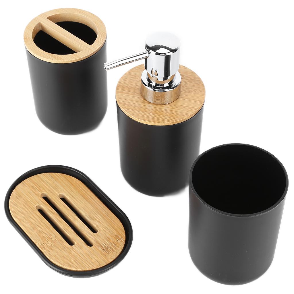 4шт набор аксессуаров для ванной комнаты бамбуковый водонепроницаемый прочный подарок чашка для зубной щетки для домашнего отеля