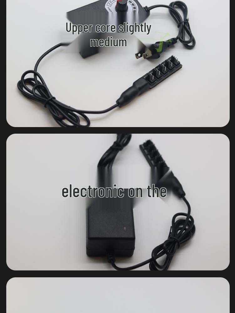 Compact Desktop CPU Fan Speed Controller 220V to DC 3V-12V, 2A, 4-Pin External Power Supply