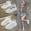 Leather Thick-soled Bag Head Roman Sandals Women's 2025 Summer New Inner Heightening Thick-soled Women's White Shoes Soft Sole