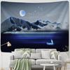 Горы и реки Впечатление Картина маслом Гобелен Настенный декор Природный пейзаж Богемный фон Ткань Декор