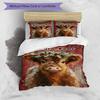 3PC Custom Name Winter Highland Cow Portrait Bedding Set Printed Bedding Set Duvet Cover Closure Includes 1 Duvet Cover & 2 Pillowcases for All Season