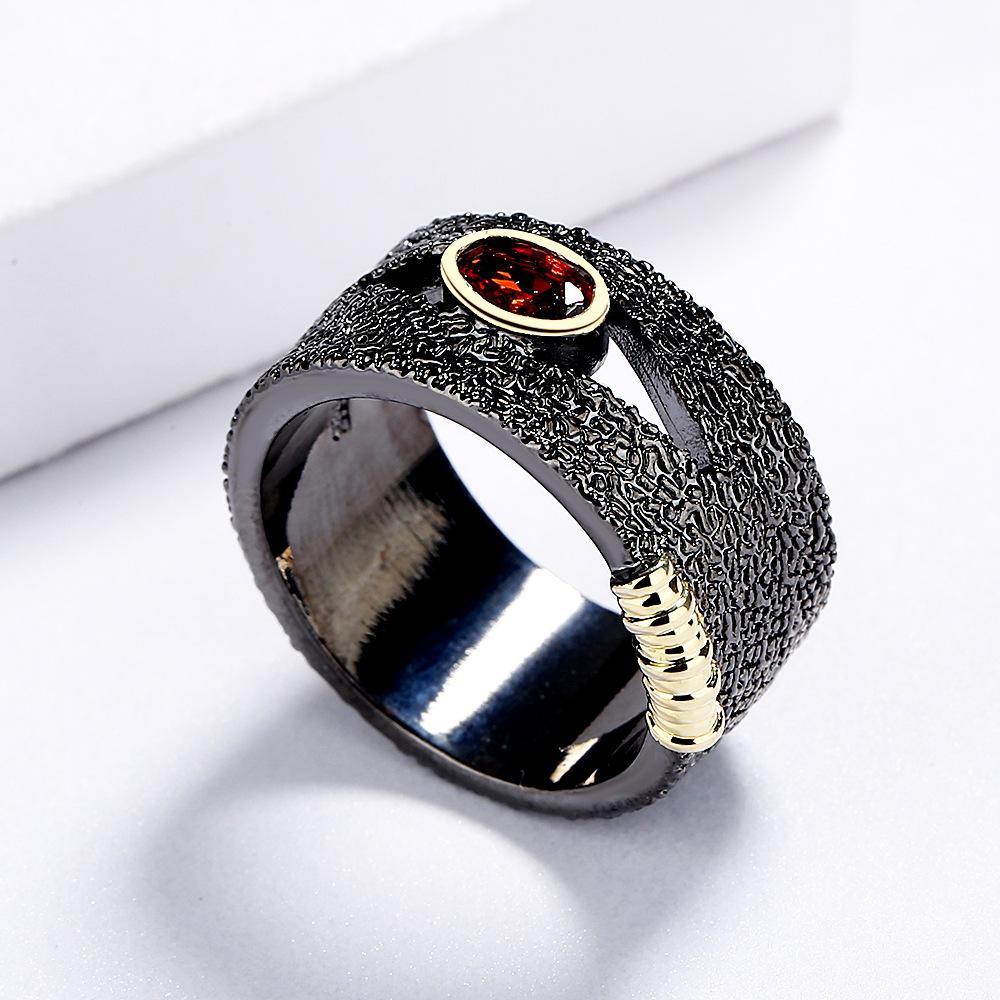 Red Pomegranate Open Ring for Womens Atmospheric Green Agate Index Ring New