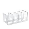 Plastic Desktop Organizer with 4 Vertical Compartments for Books and Magazines