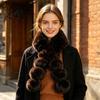 Winter Warm Scarf for Women Faux Fur Scarf Neck Warmer with Magnetic Buckle Elegant Gift Draping Design Plush Long Soft Collar Cold Weather