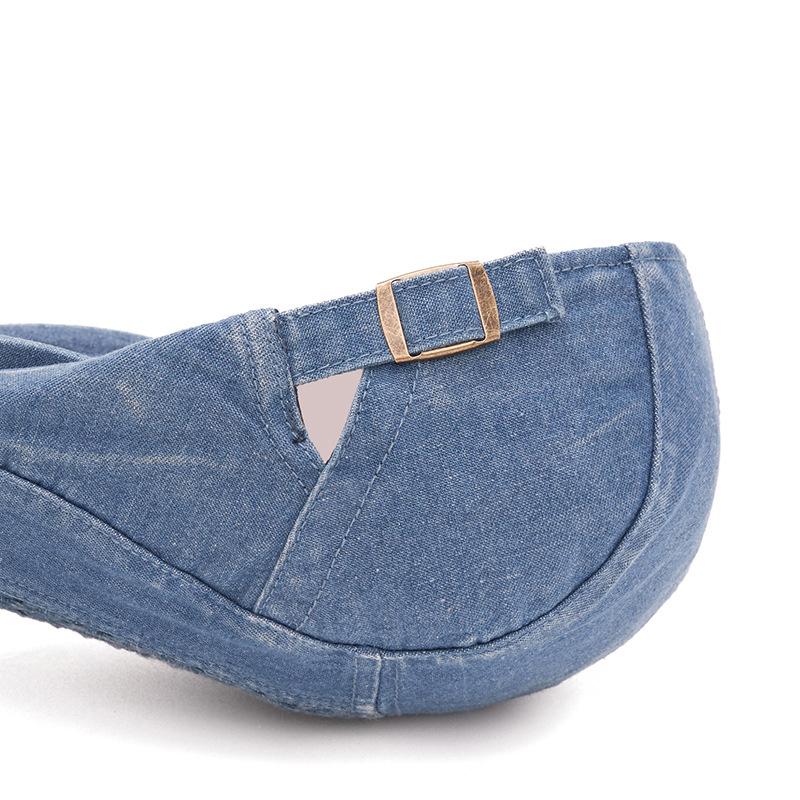 Autumn Denim Forward Cap Women's Beret Painter's Cap British Duck Tongue Men Newsboy Cap