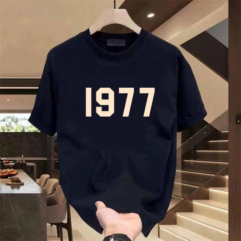 Ретро Цифровая 1977 Чистый Хлопок Печатная Модная Унисекс Футболка