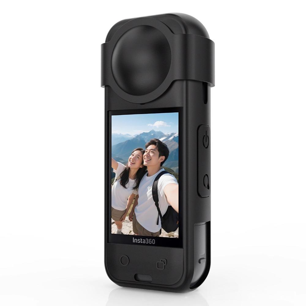 Для Insta360 X5 Мягкий Силиконовый Защитный Чехол из ТПУ Полное Покрытие Противоударный Противоударный с Ремешком Крышка для Объектива Чехол для Панорамной Камеры