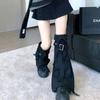 Punk Black Denim Leg Covers Harajuku Leg Sleeve Lolita Horn Stacked Socks