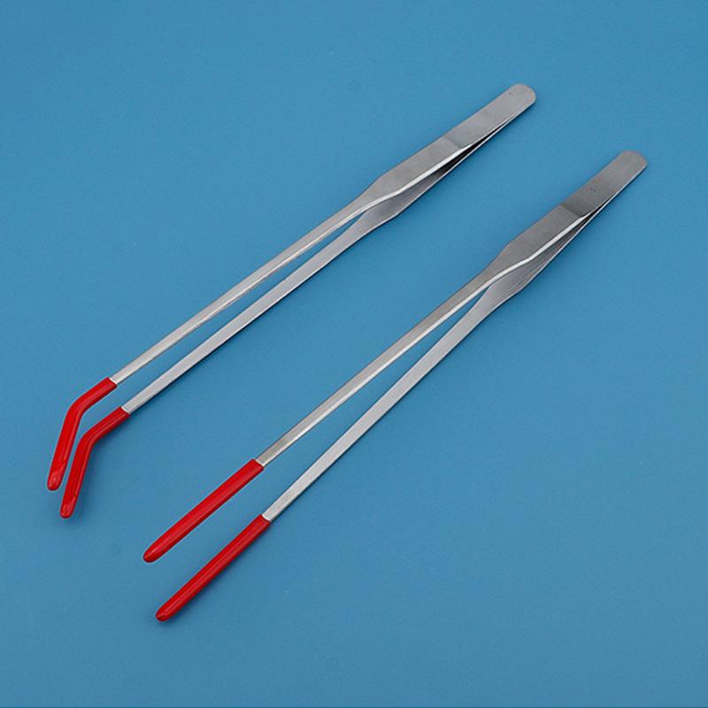Щипцы для кормления рептилий из нержавеющей стали с резиновыми наконечниками, пинцеты для аквариума, инструменты для чистки аквариума, аксессуары для террариума для змей