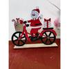 New Handicrafts Christmas Decoration Small Wooden Decors Christmas Gift (Santa On Cycle Engraved In Wood)