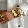 Ingemark 8 Styles Vintage Creative Gold Color Geometric Bangles Women Men Large Imitation Pearl Wide Cuff Bangles Jewelry Gift