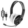 EPSILION USB - Stereo Headphones with Microphone, USB Connector, Cable Remote Control with Volume and Microphone Adjustment