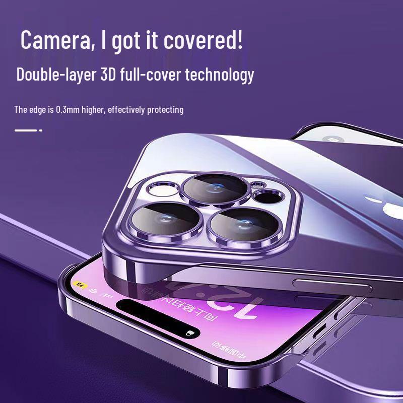 Ультратонкий прозрачный защитный чехол-накладка для iPhone17 - ПК, без рамки, с гальваническим покрытием, совместимый с Apple 14