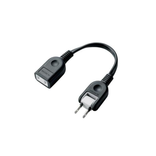 ELECOM Power Tap 0.1m AC Adapter Power Extension Cord 1 Port Swing Plug Black T-ADR1BK