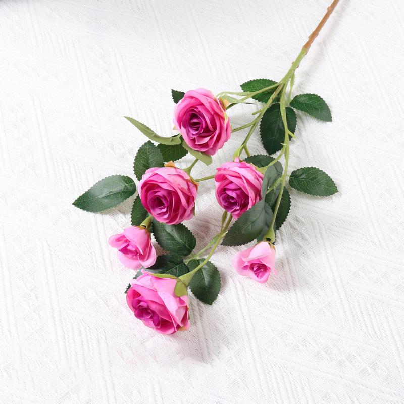 Plastic Realistic Handmade Roses Artificial Flower Bundle Bouquet for Home Office Garden Decoration Customizable Artificial