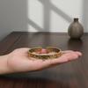 Traditional Brass Heart Sutra Bracelet Vintage Metal for Peaceful Meditation