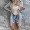 Spring and summer new women's long buttoned solid color casual sun-protective long-sleeve cardigan jacket