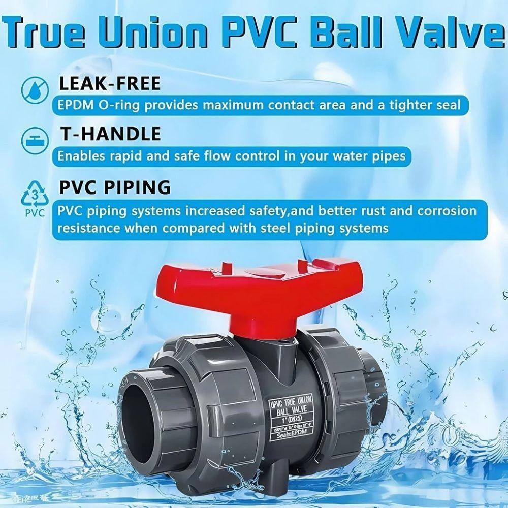 50mm Double Way Ball Valve Irrigation Water Pipe Fittings T-type PE Pipe Faucet Diverter Lawn