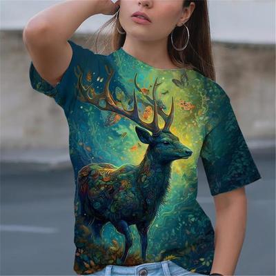 Женские футболки, модные винтажные футболки с 3D принтом и бабочкой, пуловер с круглым вырезом, женские повседневные летние футболки с коротким рукавом