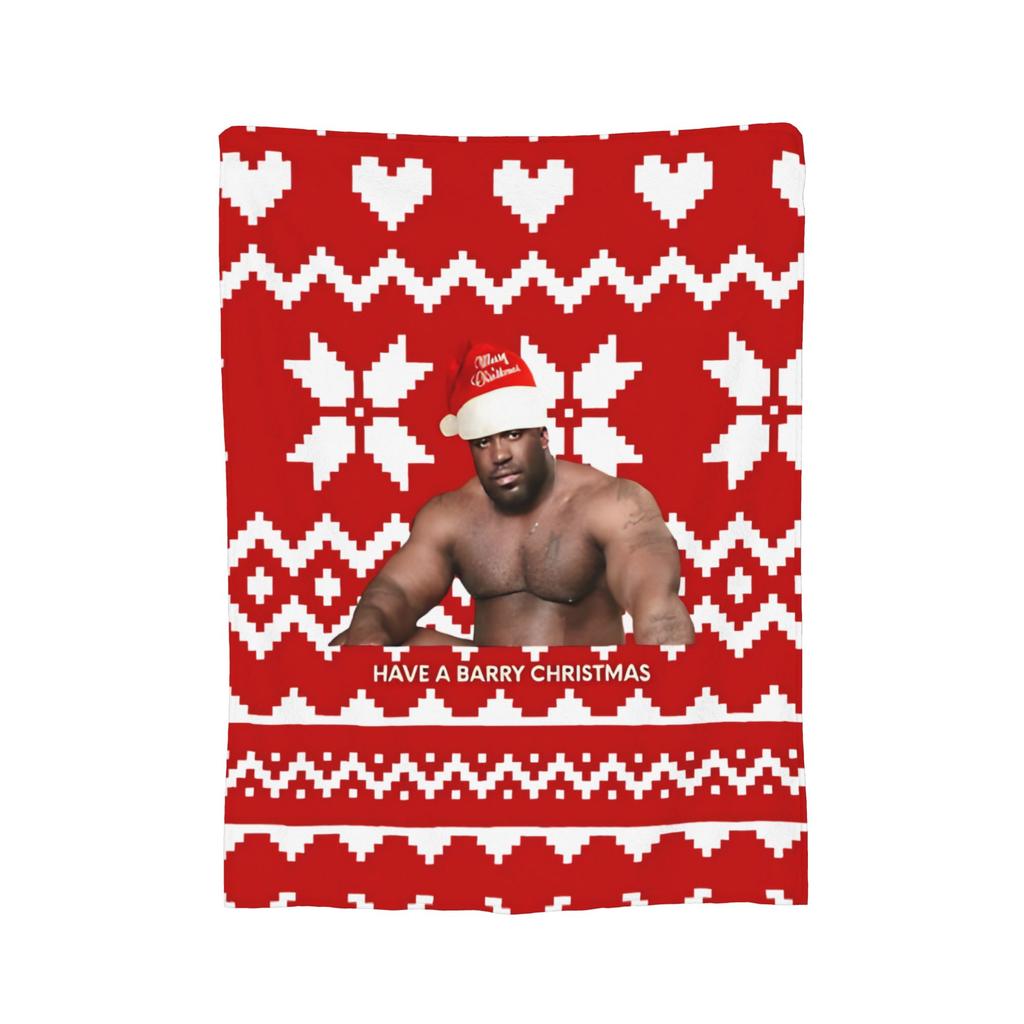 Funny Barry Wood Meme Christmas Blanket Multiple Sizes Warm Cozy Fluffy Throw Blankets for Couch Sofa and Bed