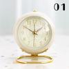 1PC Retro Alarm Clock Digital Quartz Clock Home Decorations Portable Compact Silent Clock Metal Stand Desktop Decor New