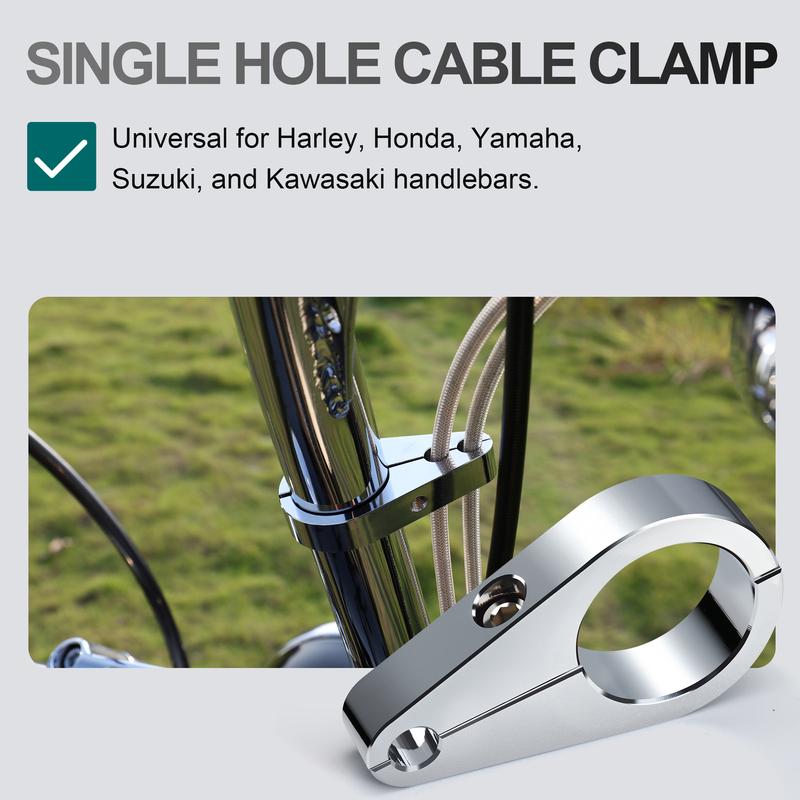 1/1.25/1.5" Handlebar or Frame Mount Brake Line Throttle Clutch Cable Clamp Universal for Harley Touring Dyna Softail Sportster