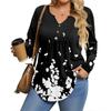 Womens Plus Size Long Sleeve Shirts  V Neck Tunic Tops Basic Loose Fit Tee Tops