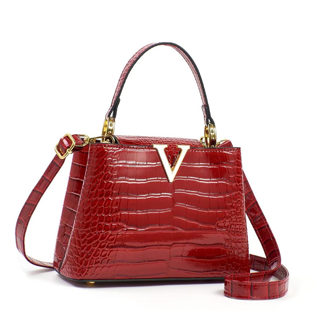 Versatile Crossbody Bag Fashionable Women's Bag Stone Patterned Bucket Bag