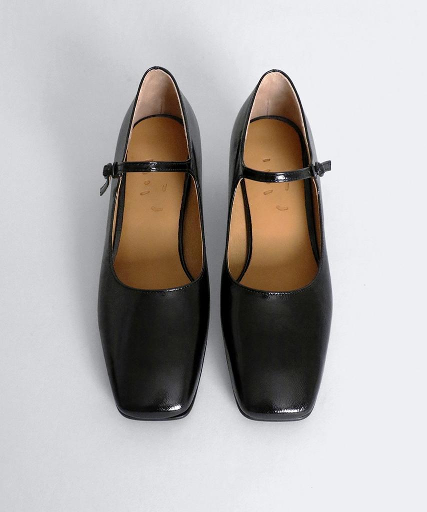 Heenn Square Toe Candy Mary Jane Pumps. Black