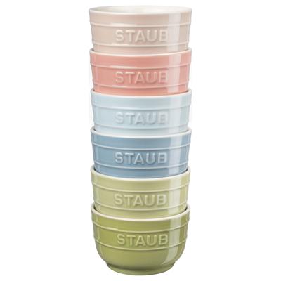 Round 9cm Set Macaron Ceramic Small Bowl Set Microwave Safe Japanese Ramekin 6-Piece Mix Z1035-402