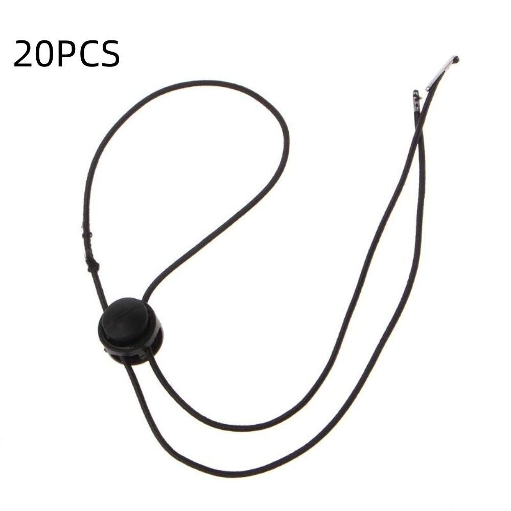 20pcs Solid Elastic Removable Chin Strap Clip Cord Fasteners Hat Retainer Hat Chin Strap