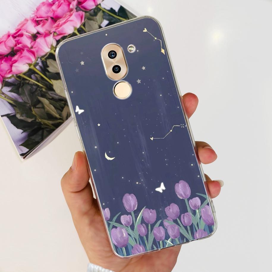 For Honor 6X Case BLN-AL10 BLL-L22 BLN-L21 Cover Fashion Flower Clear Silicone Soft Funda For Huawei Mate 9 Lite GR5 2017 Bumper
