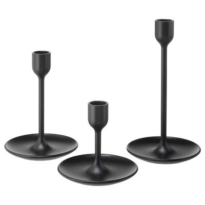 Набор подсвечников, 3 шт. черный IKEA/IKEA FULLTALIG (103.421.35)