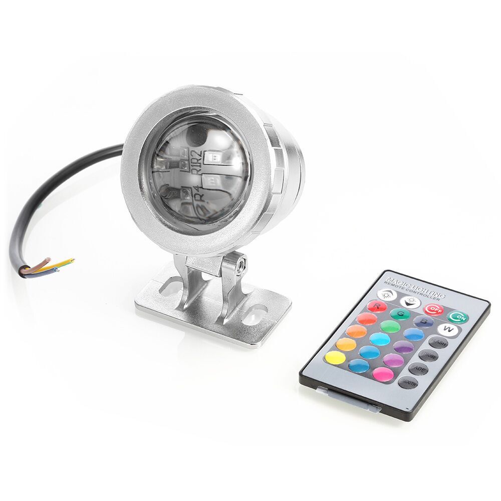 AC85-265V 10W RGB светодиодный подводный светильник с дистанционным управлением, 16 цветов, меняющийся