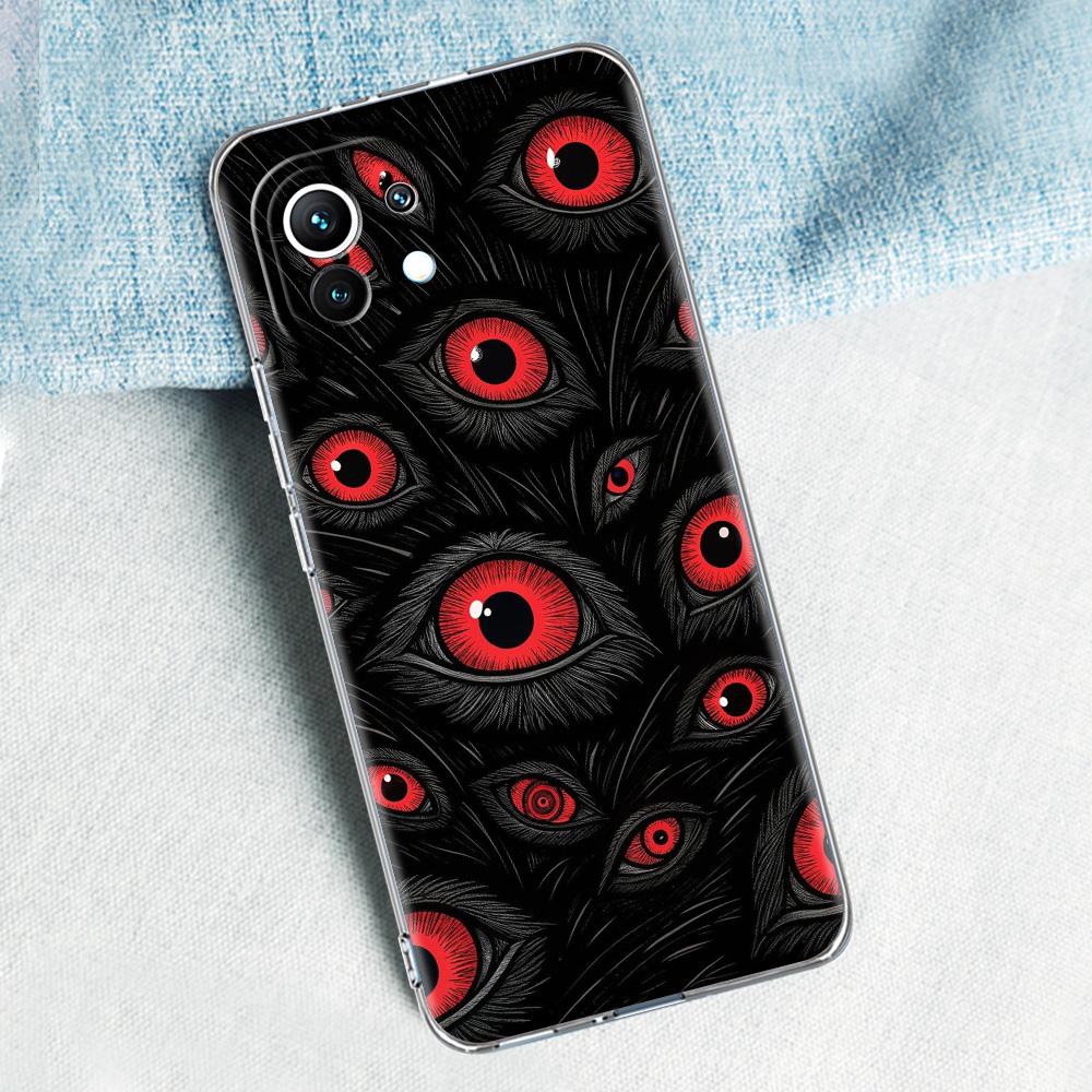 Чехол для телефона для Xiaomi Mi 15 14 13 12 11 Lite 15T 13T 12T Pro Poco X7 X6 X5 Pro 5G X3 NFC F7 F6 F5 Cover Страшный узор 'Глаз Дьявола'