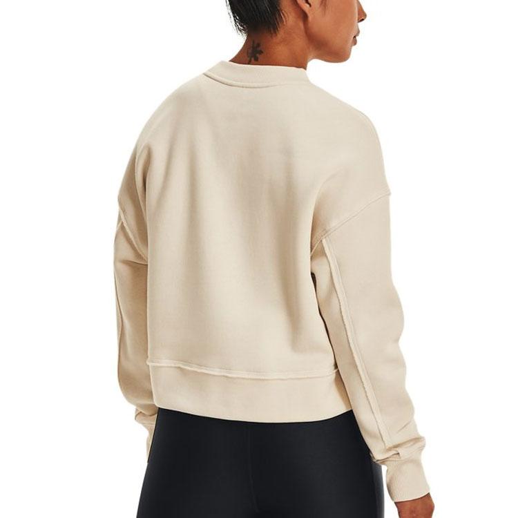 Under Armour Укороченный флисовый свитшот Project Rock, женские топы, белый 1365989-110