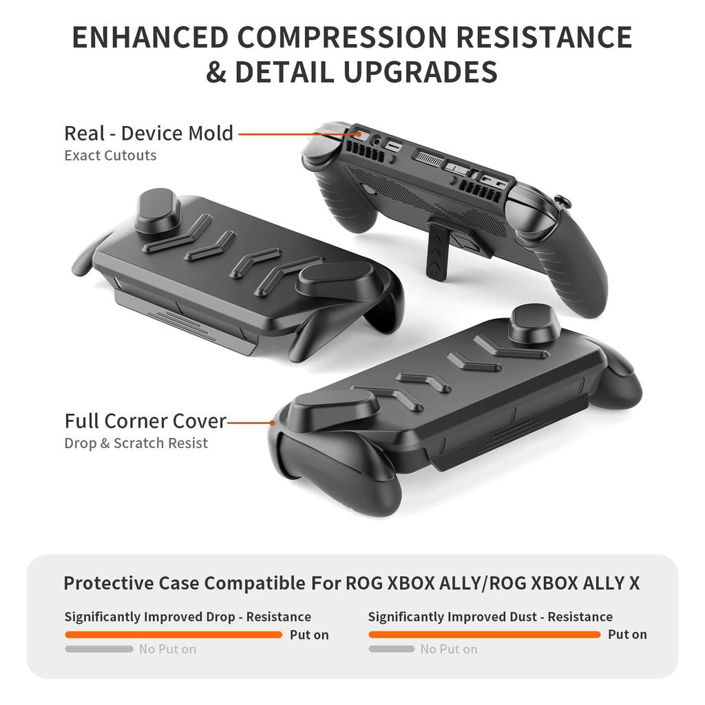 Защитная накладка-кейс с защитой от царапин для ROG XBOX Ally/XBOX Ally X с верхней крышкой и регулируемой подставкой, влагостойкие игровые аксессуары