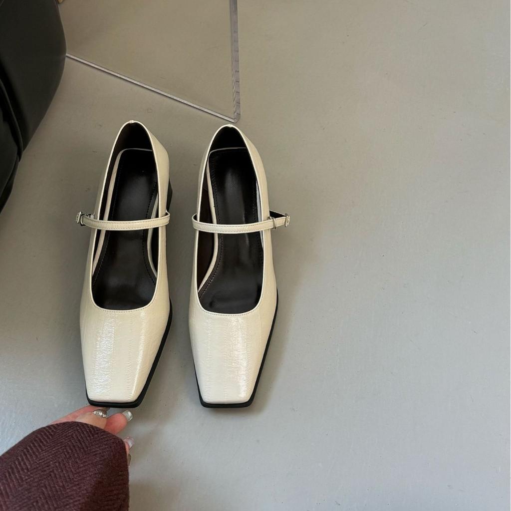 Ретро туфли-лодочки 2025 весна женские французские туфли на высоком каблуке толстый каблук не устают ноги универсальные и удобные профессиональный стиль рабочая обувь женская