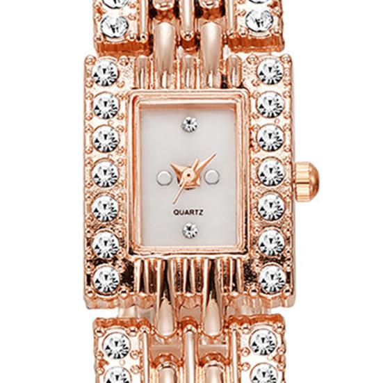 Женский Браслет-Часы со Стразами Квадратный Циферблат Классический Повседневный Формальный Платье Кварцевый Механизм Браслет Наручные Часы Ювелирные Аксессуары