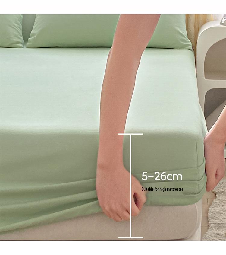 Solid Color Brushed 90g Fitted Sheet, Flat Sheet, and Pillowcase 4-Piece Bedding Set